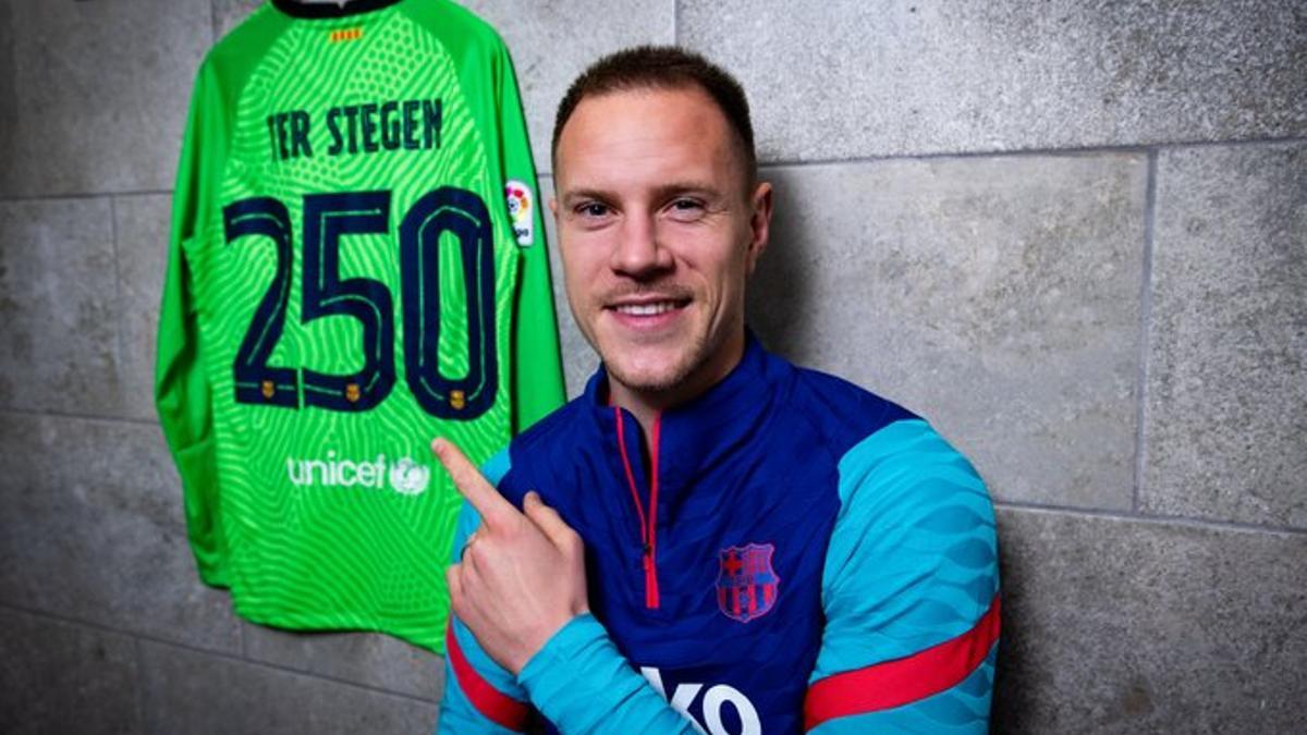 El mensaje de Ter Stegen a los culés por los 250 partidos con el Barça