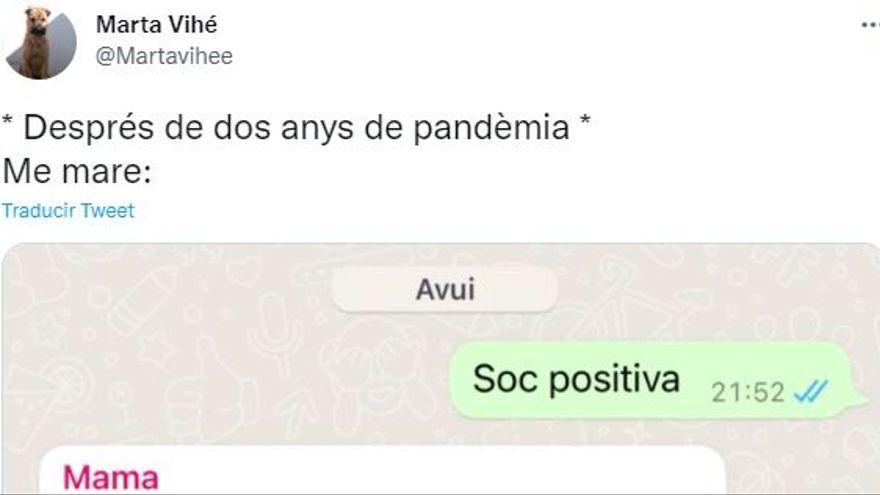 La respuesta de una madre al positivo de su hija que se ha vuelto viral TWITTER @MARTAVIHEE