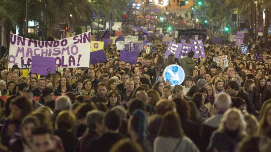 Manifestación del pasado año en Alicante por los derechos de la mujer