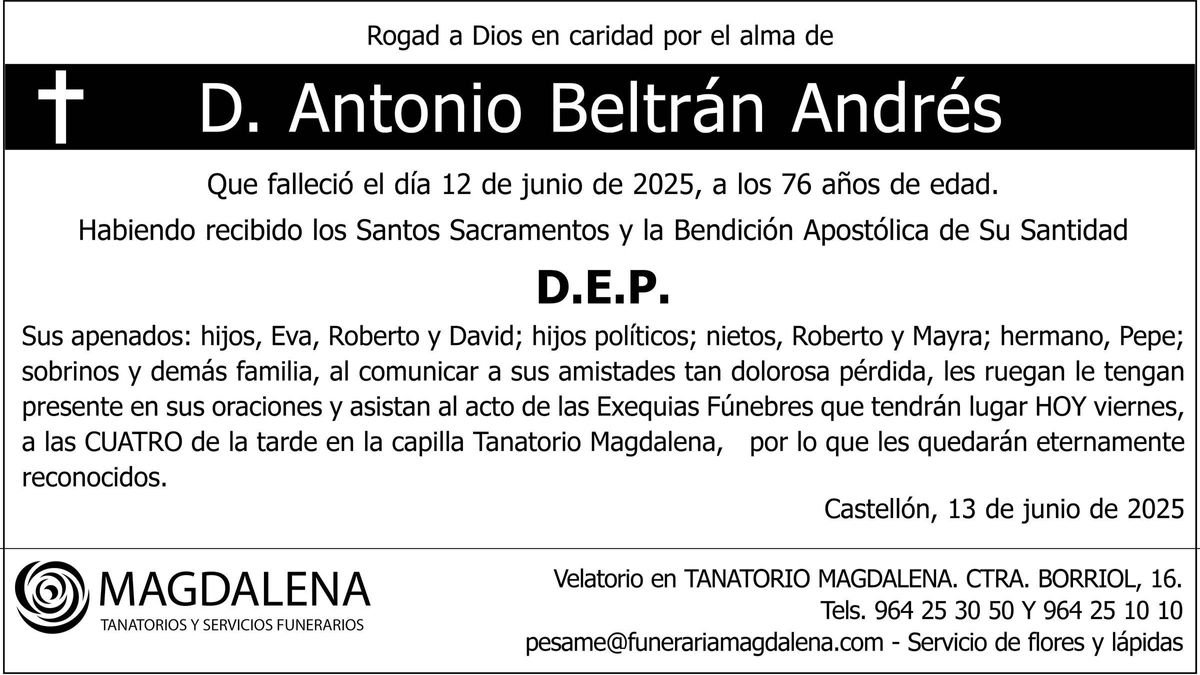 D. Antonio Beltrán Andrés