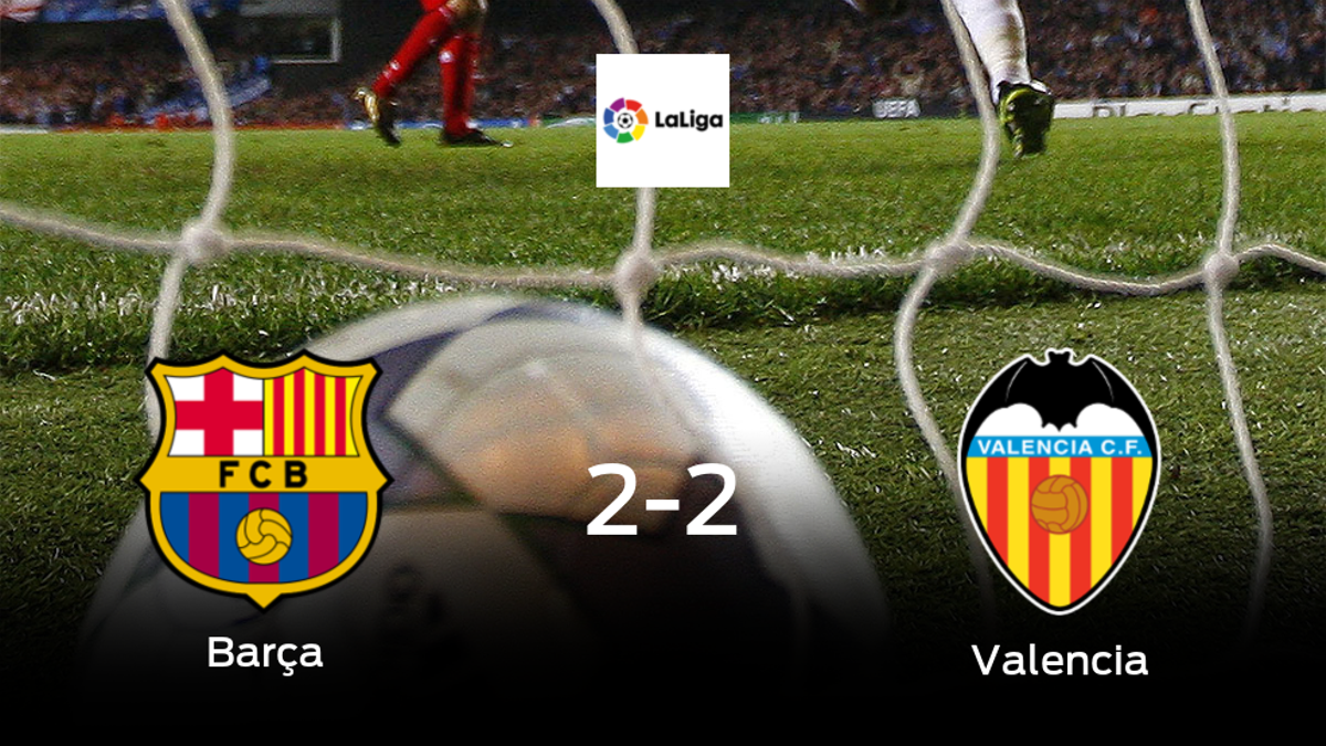 El Barcelona y el Valencia reparten los puntos tras empatar a dos