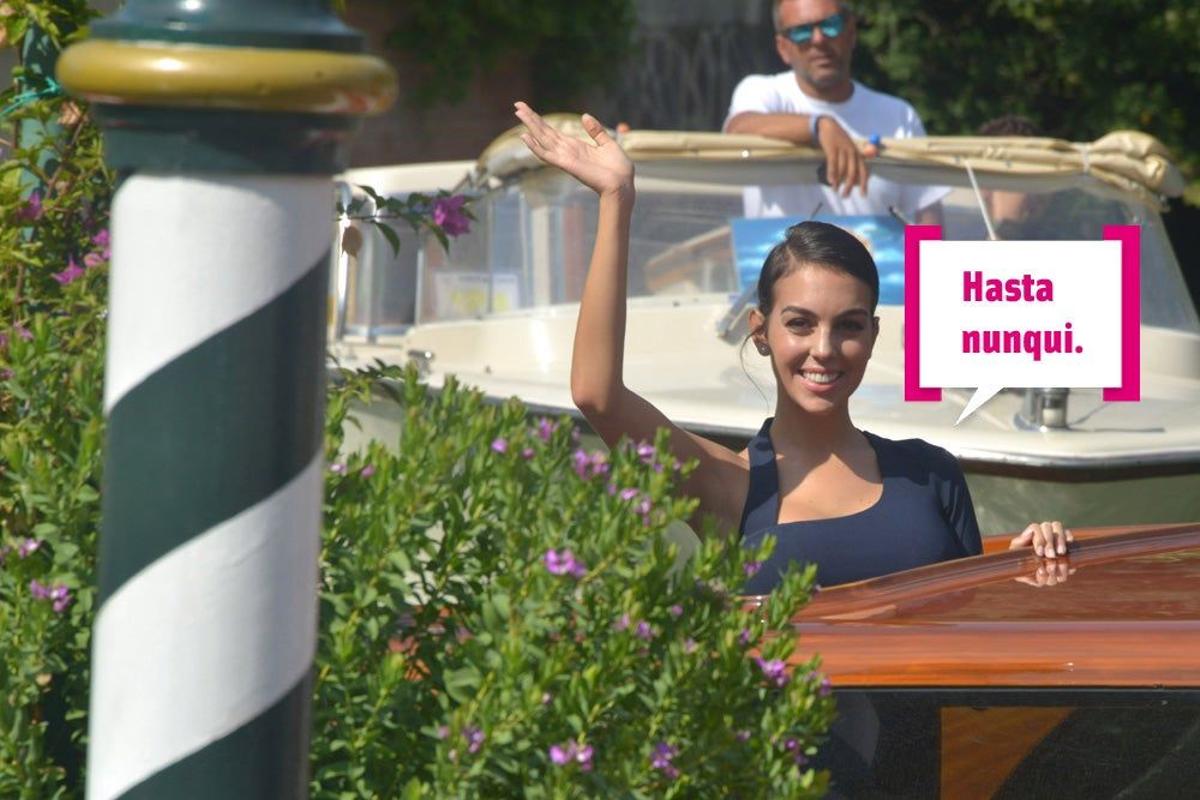 Georgina Rodríguez llegando al Festival de Venecia