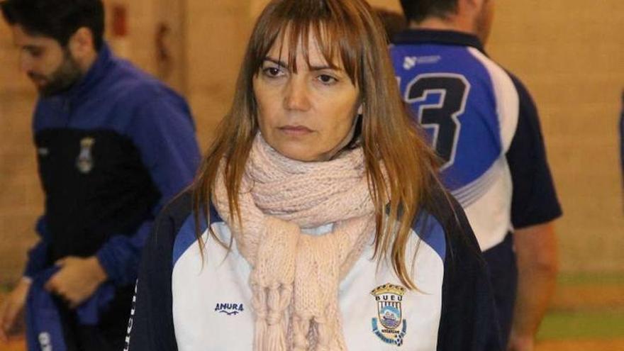 Irene Vilaboa, en un partido de esta temporada del Bueu Atlético.