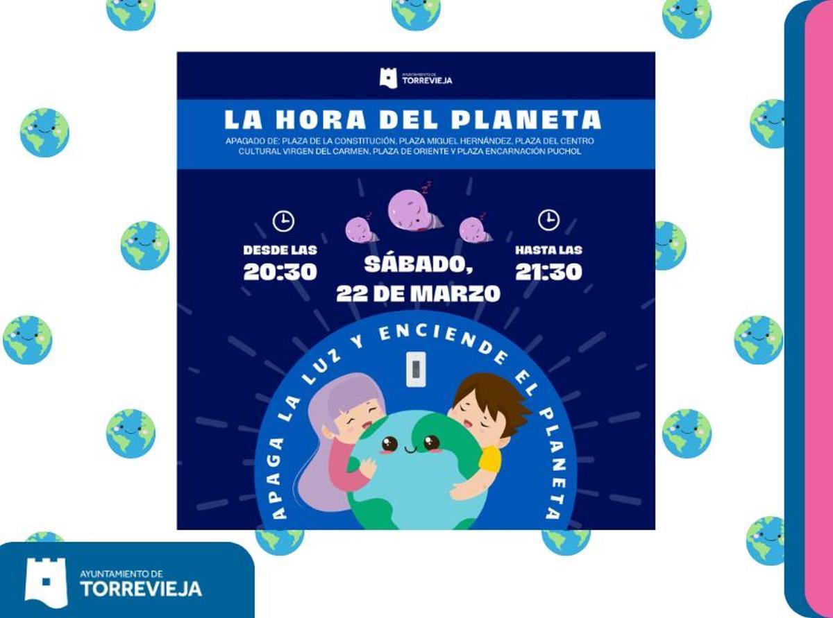 Cartel informativo de la 'Hora del Planeta' en Torrevieja