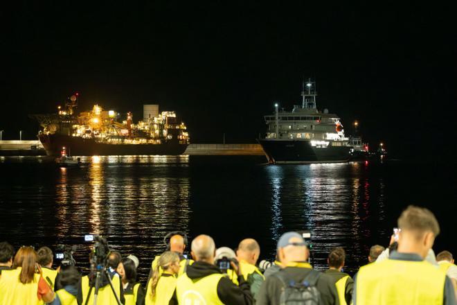 El ‘crucero del hantavirus’ MV Hondius, en el puerto de Granadilla (Tenerife)