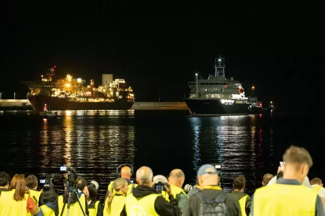 El 'crucero del hantavirus' MV Hondius, en el puerto de Granadilla (Tenerife)