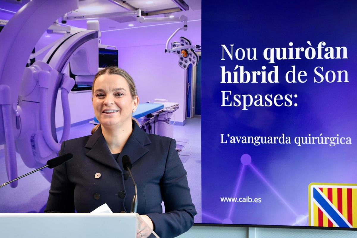 Marga Prohens, esta mañana en una rueda de prensa.