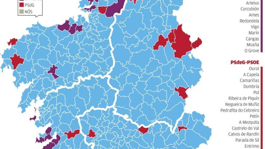 Uno de cada tres votos que pierde el PP y la mitad del PSdeG se concentra en las ciudades