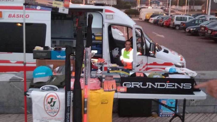 El puesto de atención a los pescadores que montó la organización.