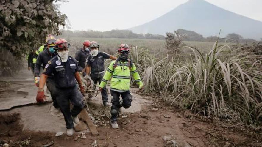 Bombers traslladant el cos d&#039;una víctima a l&#039;àrea afectada