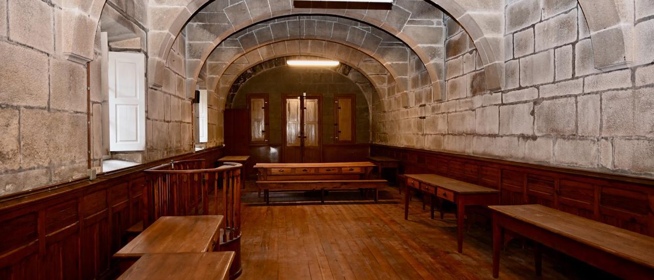 Una vista del refectorio del convento de Santa Clara.