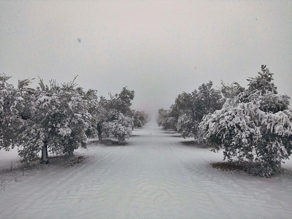 Schnee auf dem spanischen Festland