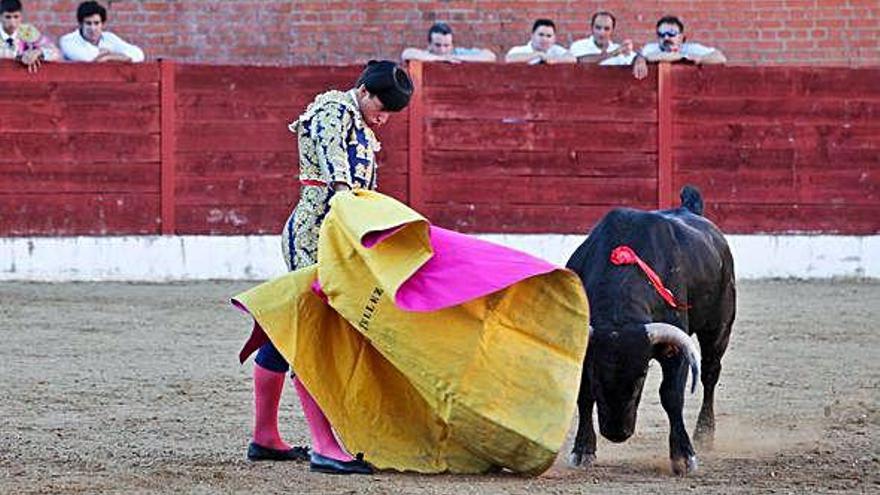 Uno de los novilleros demuestra su arte en la novillada del Garbanzo de Oro de un año anterior.