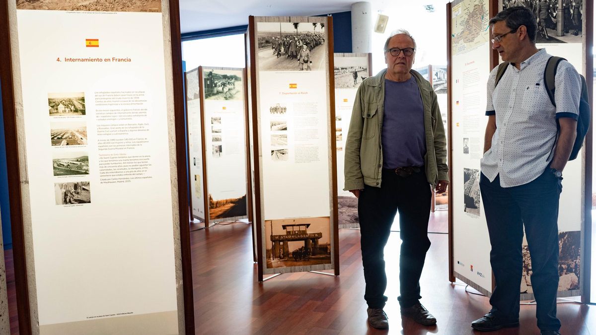 El concejal de IU de Turismo, Christoph Strieder, junto al presidente del Foro de la Memoria, Eduardo Martín.