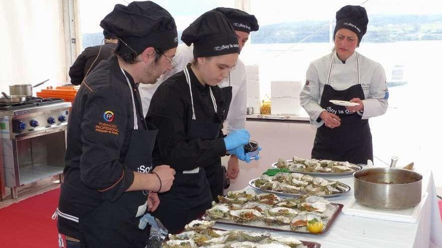 Demostración de cocina de los institutos en una edición pasada del festival.