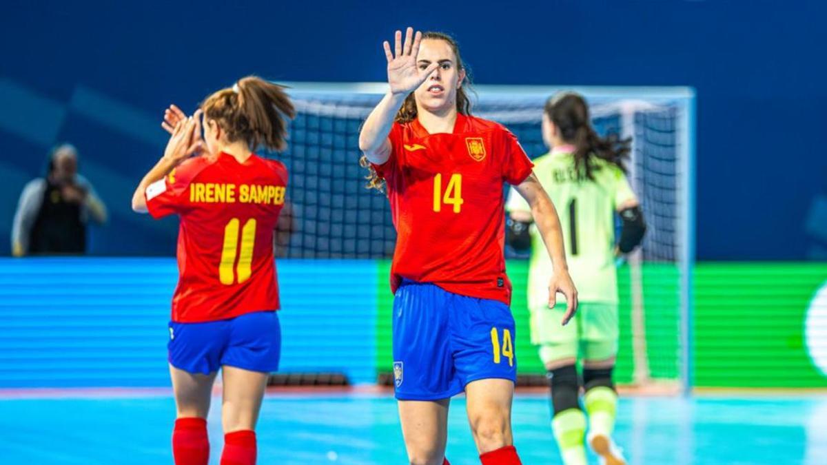 Irene Córdoba, durante un encuentro.