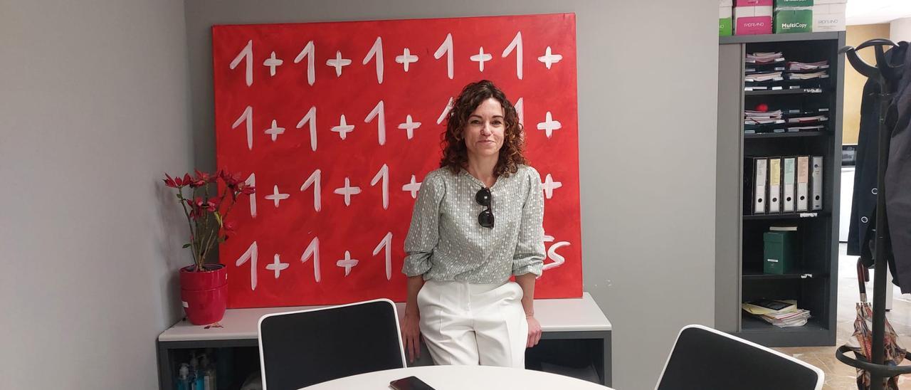 Rosario Sánchez, ayer en la sede del PSOE de Palma en Cort.