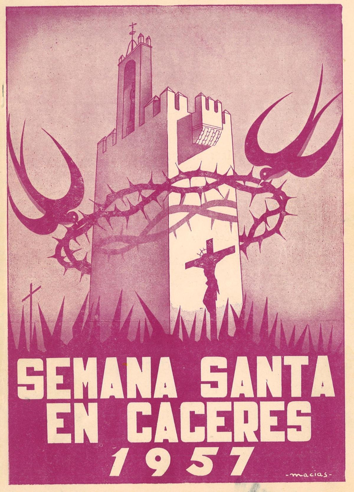 Cartel de la Semana Santa de Cáceres de 1957.