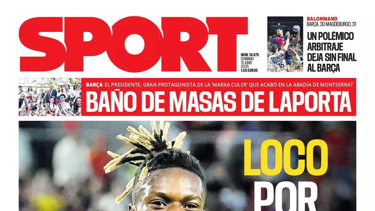 La portada de SPORT de hoy, domingo 15 de junio de 2025