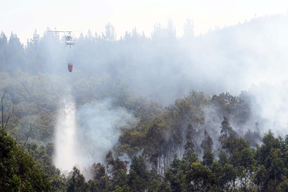 Incendio forestal en Cotobade