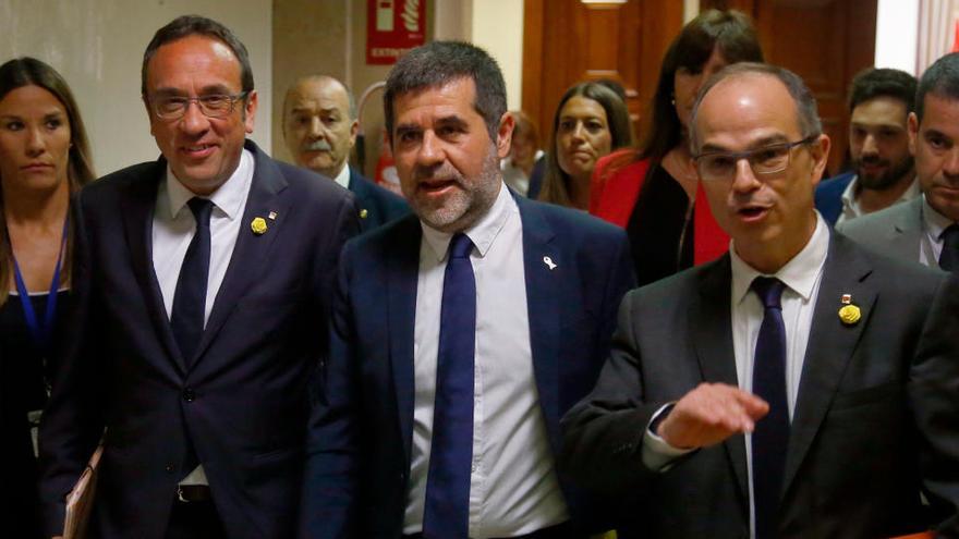 Josep Rull, Jordi Sànchez i Jordi Turull en una imatge d&#039;arxiu