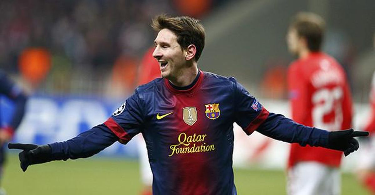 Messi celebra un dels seus gols contra l’Spartak de Moscou. Messi celebra un dels seus gols contra l’Spartak de Moscou.