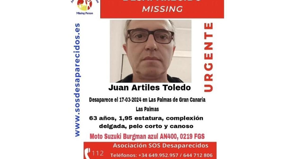 Desaparece Juan Artiles Toledo.