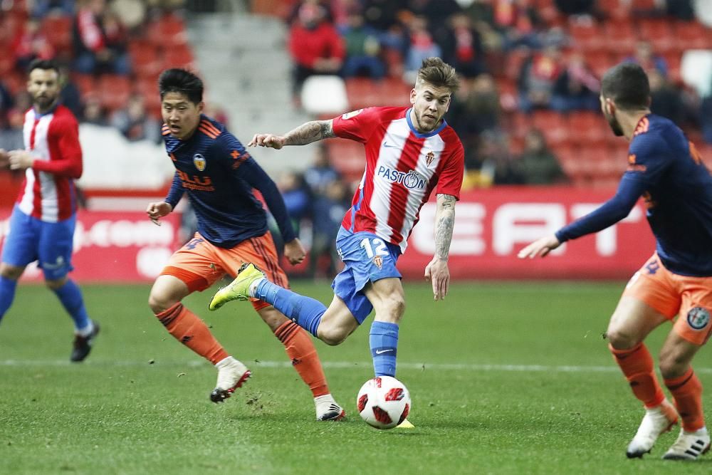 El partido de Copa entre el Sporting y el Valencia, en imágenes