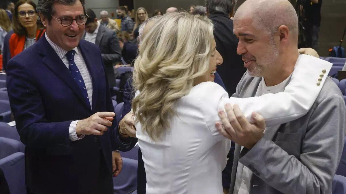 Yolanda Díaz y el líder de CCOO, Unai Sordo, en una imagen de archivo
