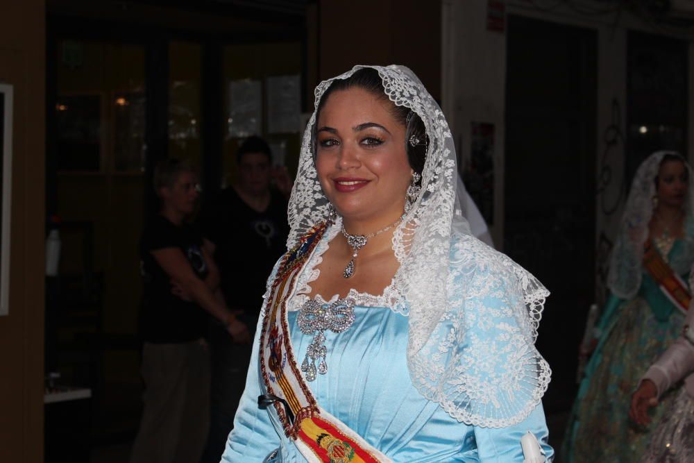 Procesión del Altar del Carmen. Las falleras mayores de 2017 de la Agrupación.