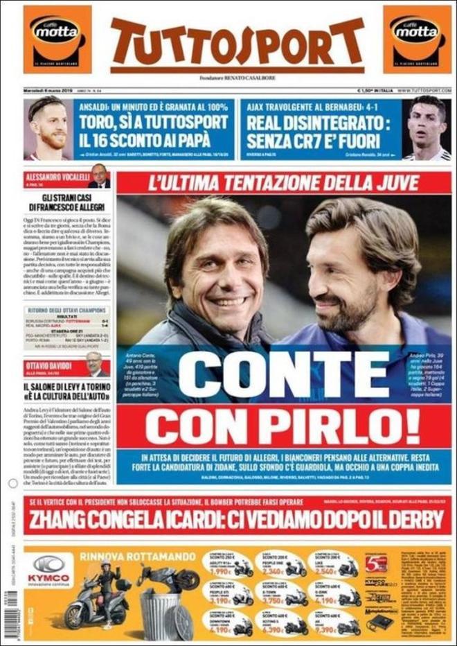 Portada de Tuttosport del 6 de marzo del 2019