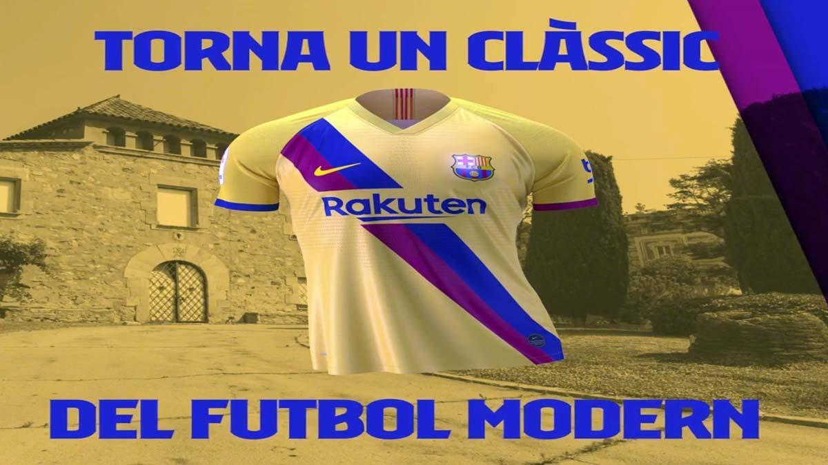 El vídeo del FC Barcelona en el que presenta la segunda camiseta de la temporada, de color amarillo. 