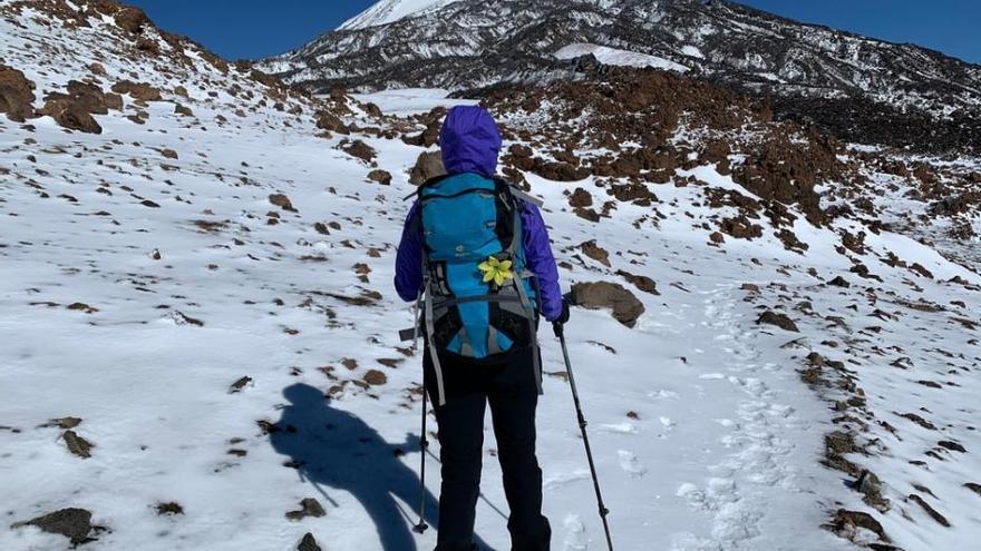 De caminata por las nieves del Teide