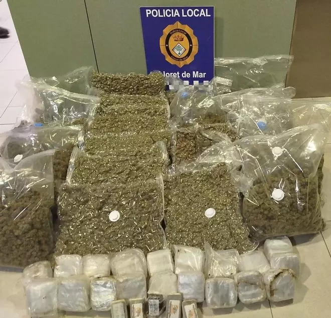 Detenen quatre homes per tràfic de drogues i intervenen droga valorada en 97.000 euros a Lloret