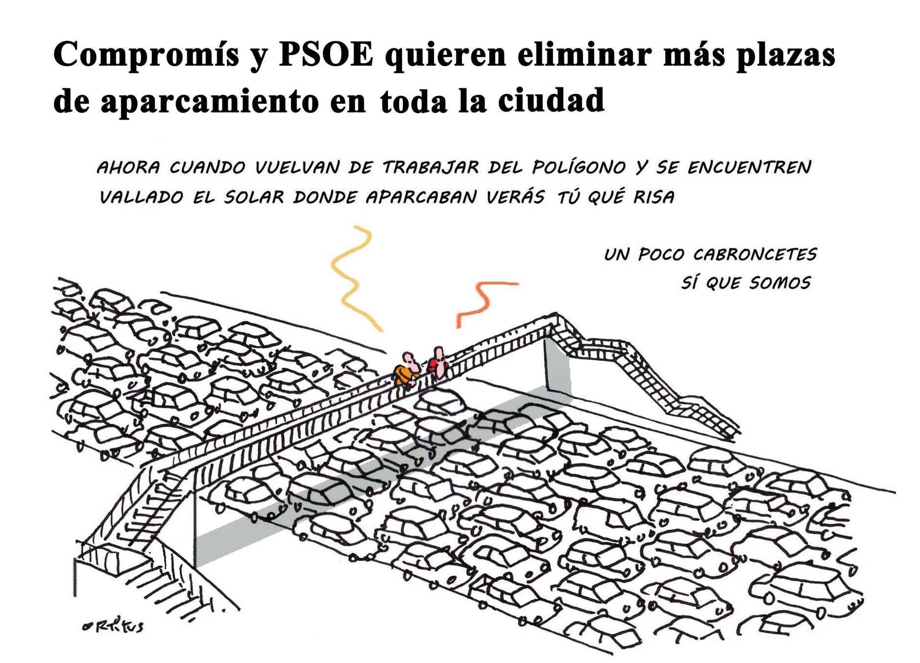 Compromís y PSOE quieren eliminar más plazas de aparcamiento en toda la ciudad