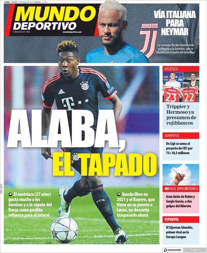 La portada de MUNDO DEPORTIVO del 19 de julio