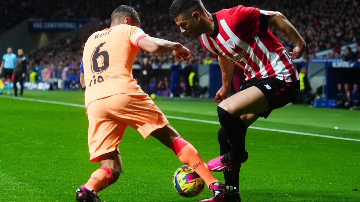 Una imagen del partido entre el Atlético de Madrid y el Athletic Club.