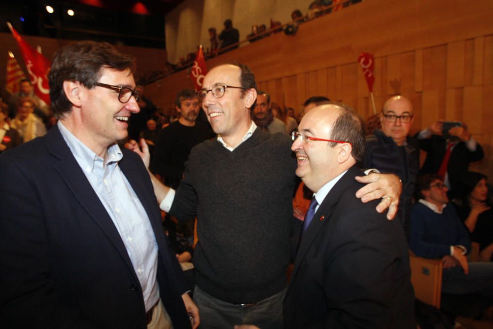 Acte de campanya del PSC a Girona amb Miquel Iceta i Pedro Sánchez