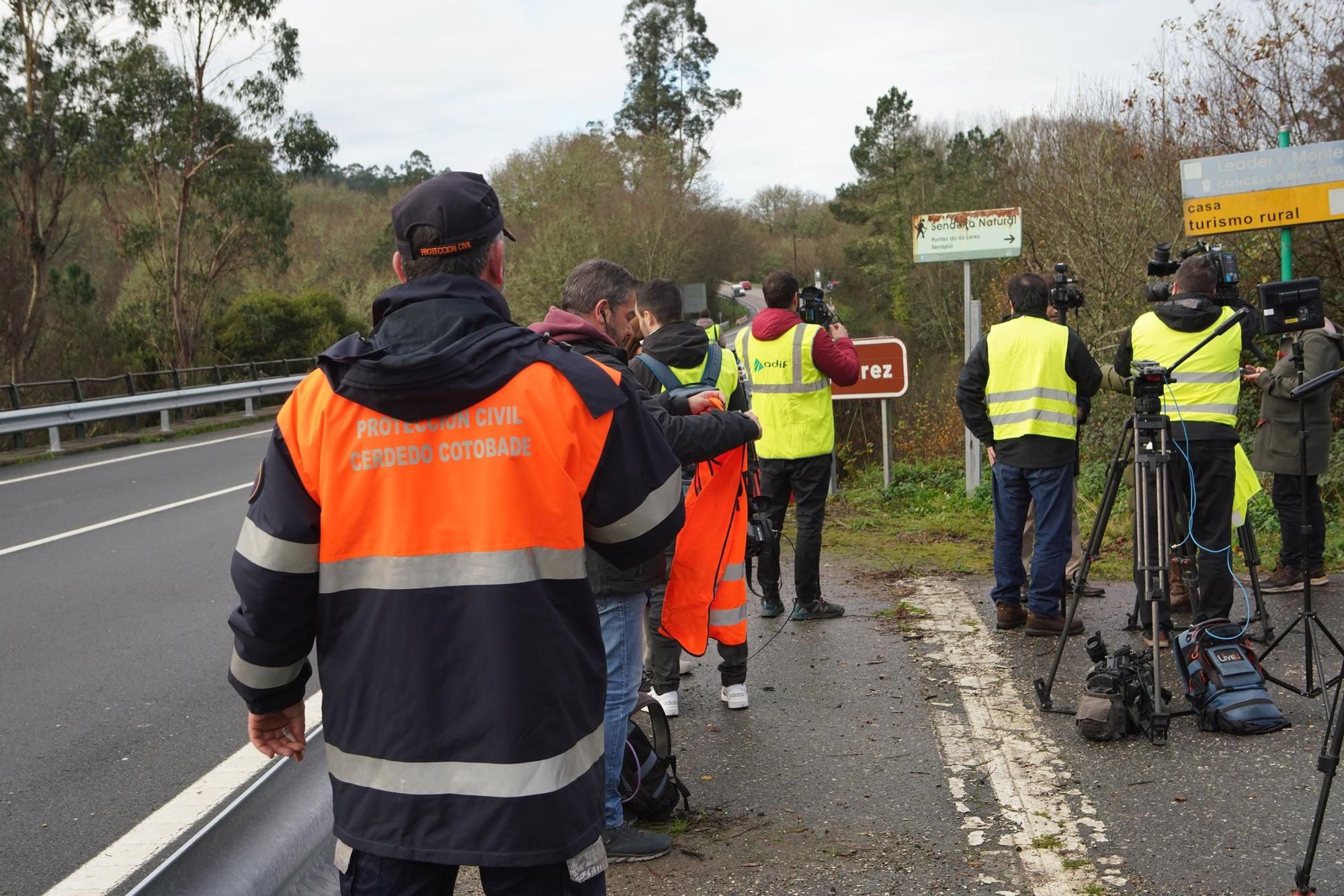 Accidente de autobús en el Lérez: el helicóptero Pesca I localiza a la séptima víctima