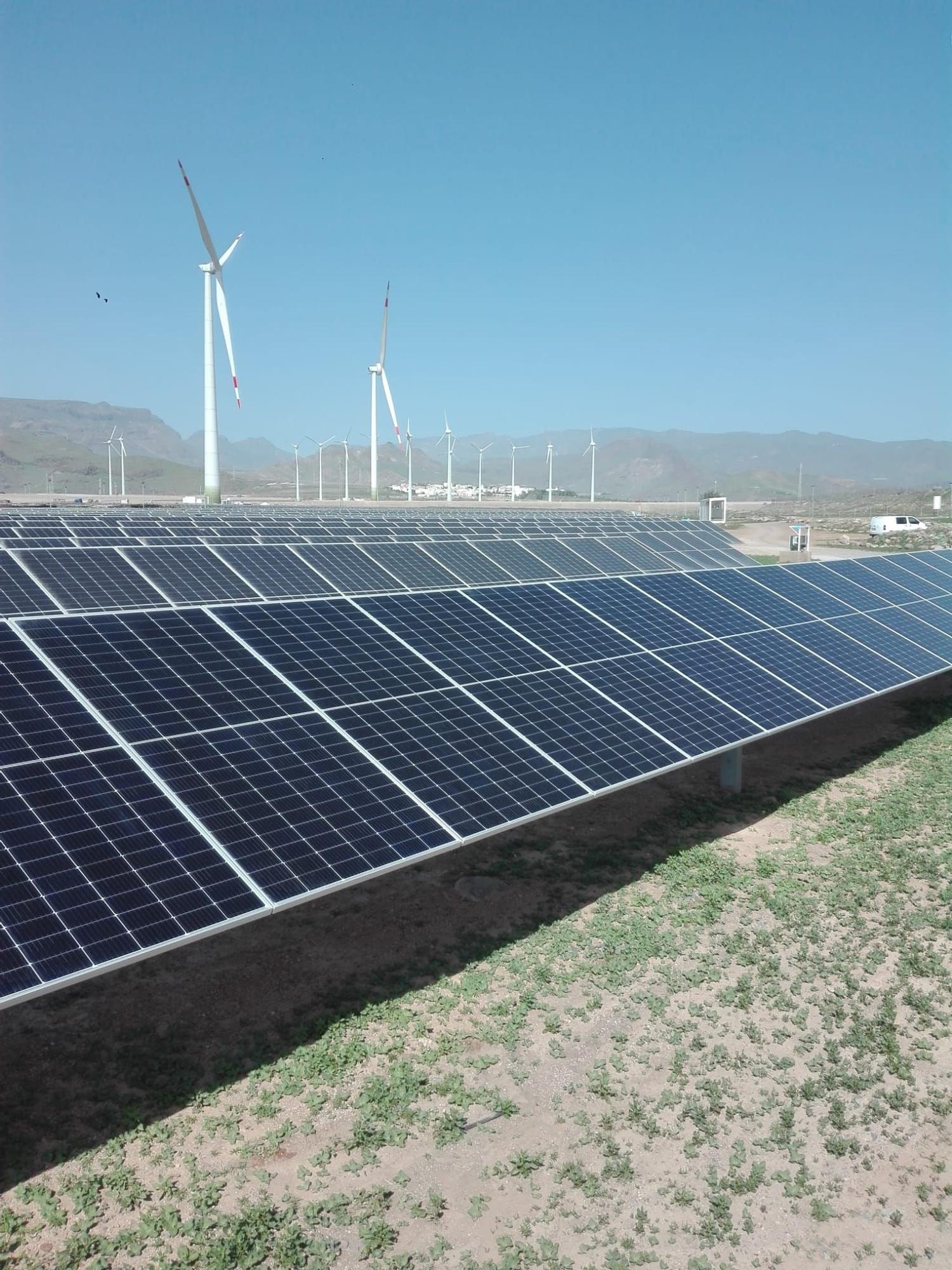 Instalaciones de energía solar fotovoltaica y enegía eólica de Ecoener en Aldea Blanca.