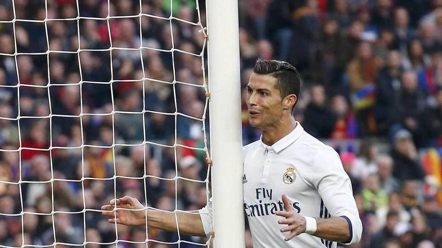 Cristiano Ronaldo, el sábado en el Camp Nou.