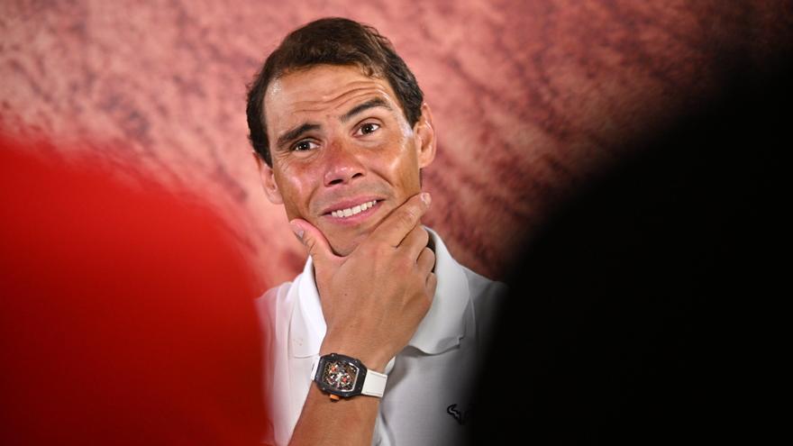 Nadal, durante la sesión de fotos oficial de Roland Garros