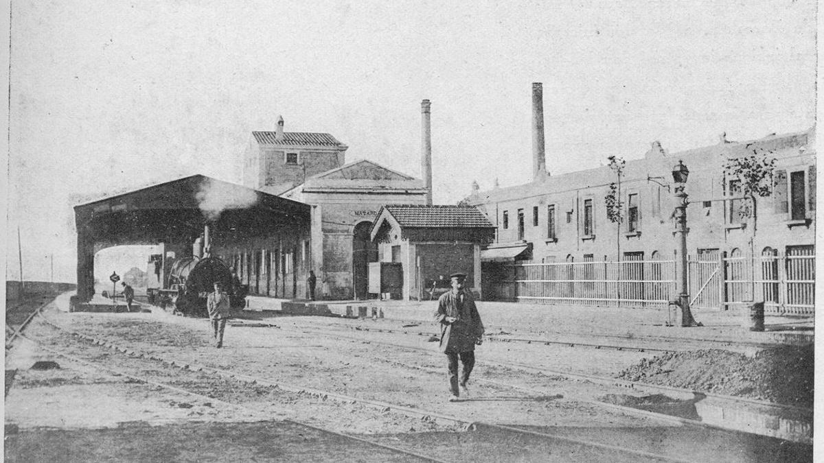 Estación de Mataró en el año 1900.