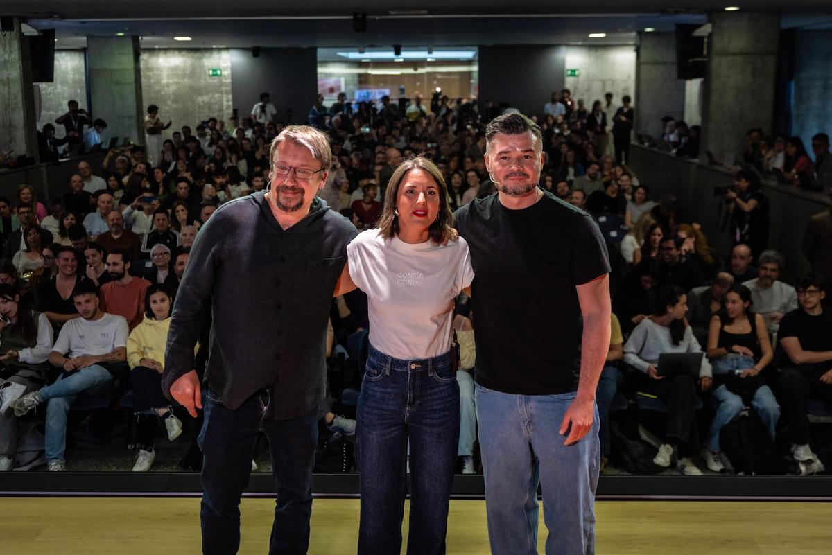 El portaveu d'ERC al Congrés, Gabriel Rufián, i l'eurodiputada de Podem Irene Montero presenten a Barcelona la proposta per un front d'esquerres