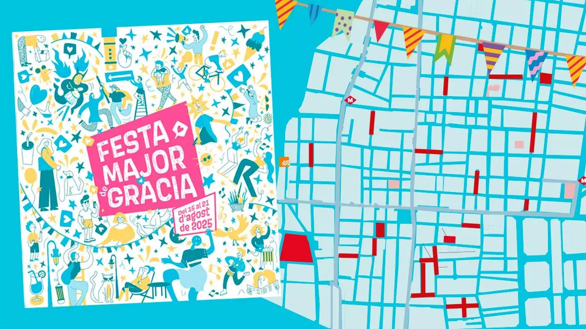 Mapa de las calles adornadas de las fiestas de Gràcia 2025 de Barcelona