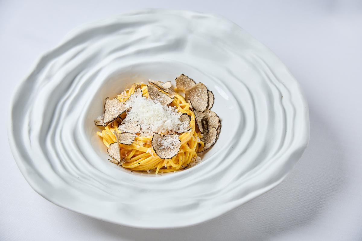 Pasta fresca de huevo hecha a diario en su obrador de Madrid.