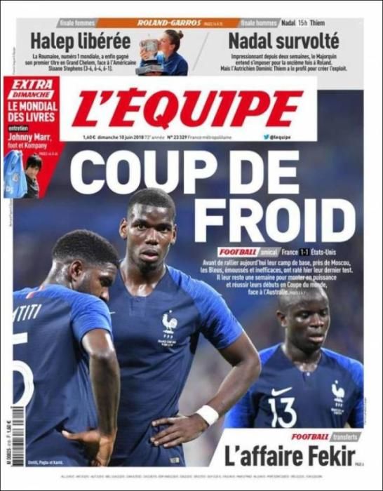 Portada L'ÉQUIPE domingo 10 de junio 2018