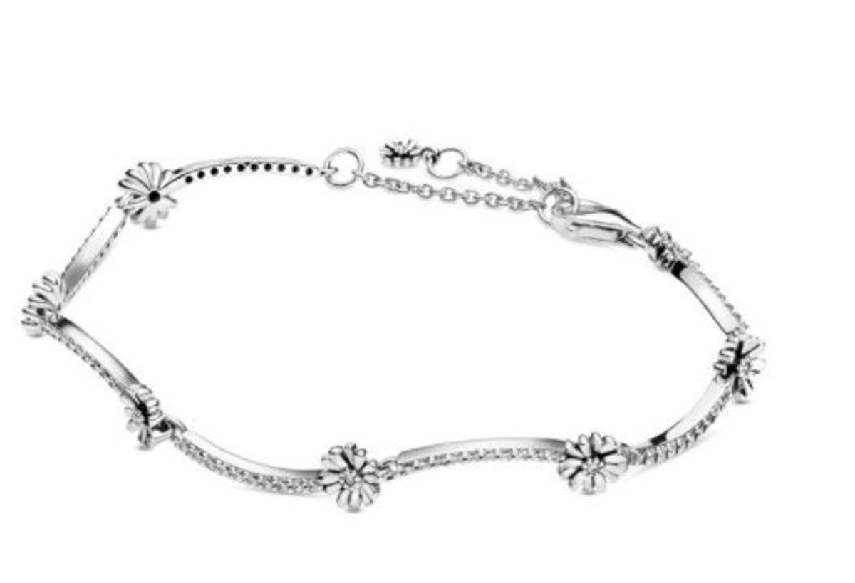 Pulsera en plata de ley Margarita Brillante