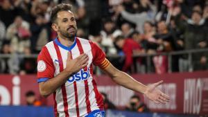 Stuani celebra uno de sus goles ante el Rayo.