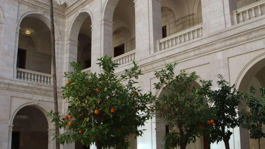 Patio interior del Museo de Málaga, pendiente de apertura.